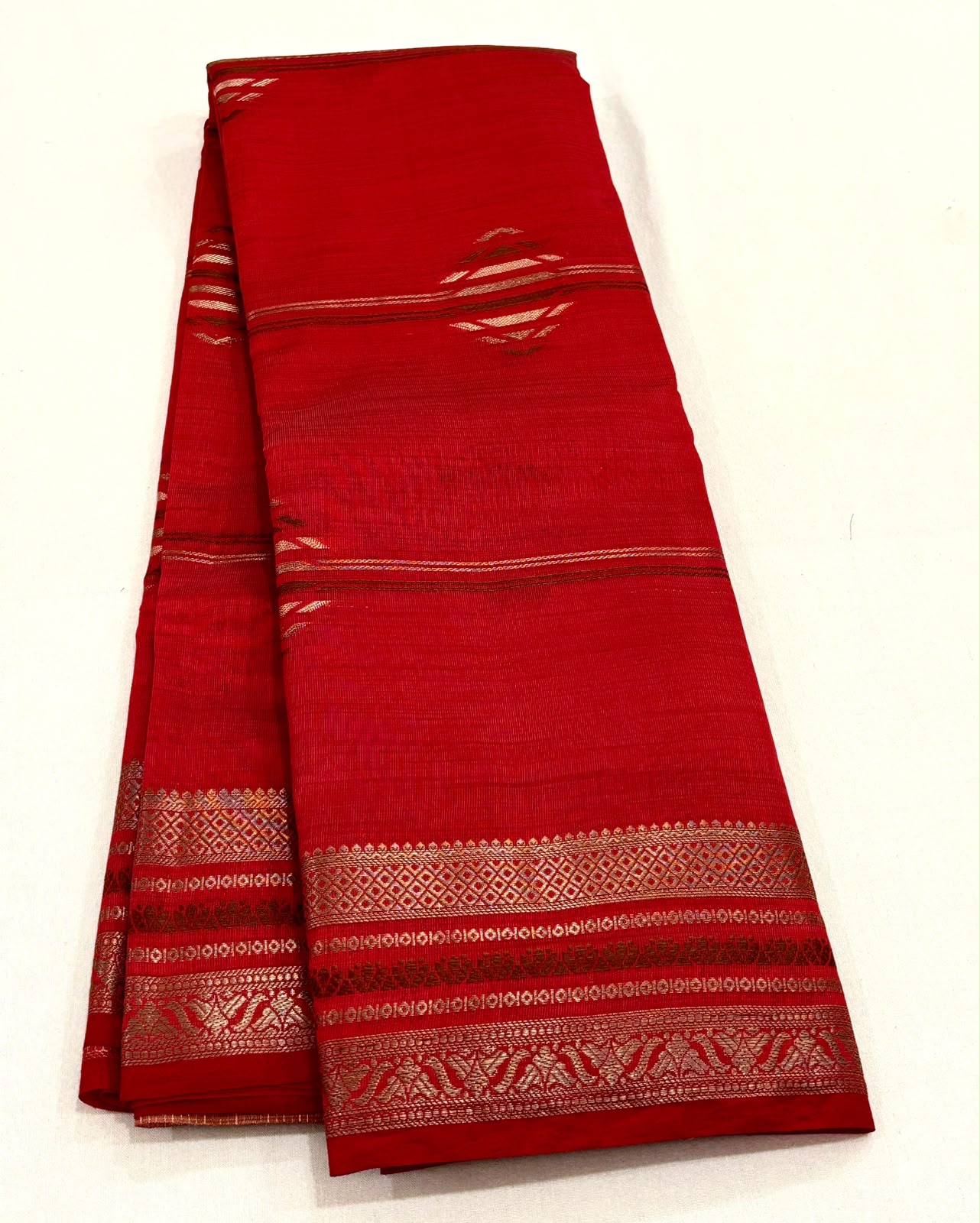 Wine Handloom Tussar Silk Cotton Saree